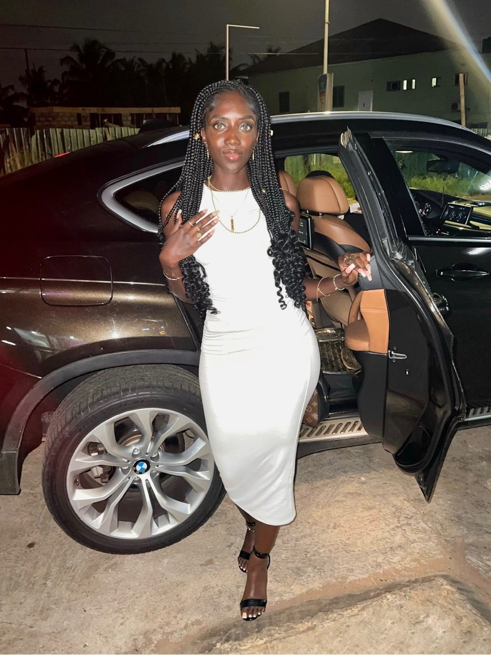 Classy Naked Wardrobe White midi dress